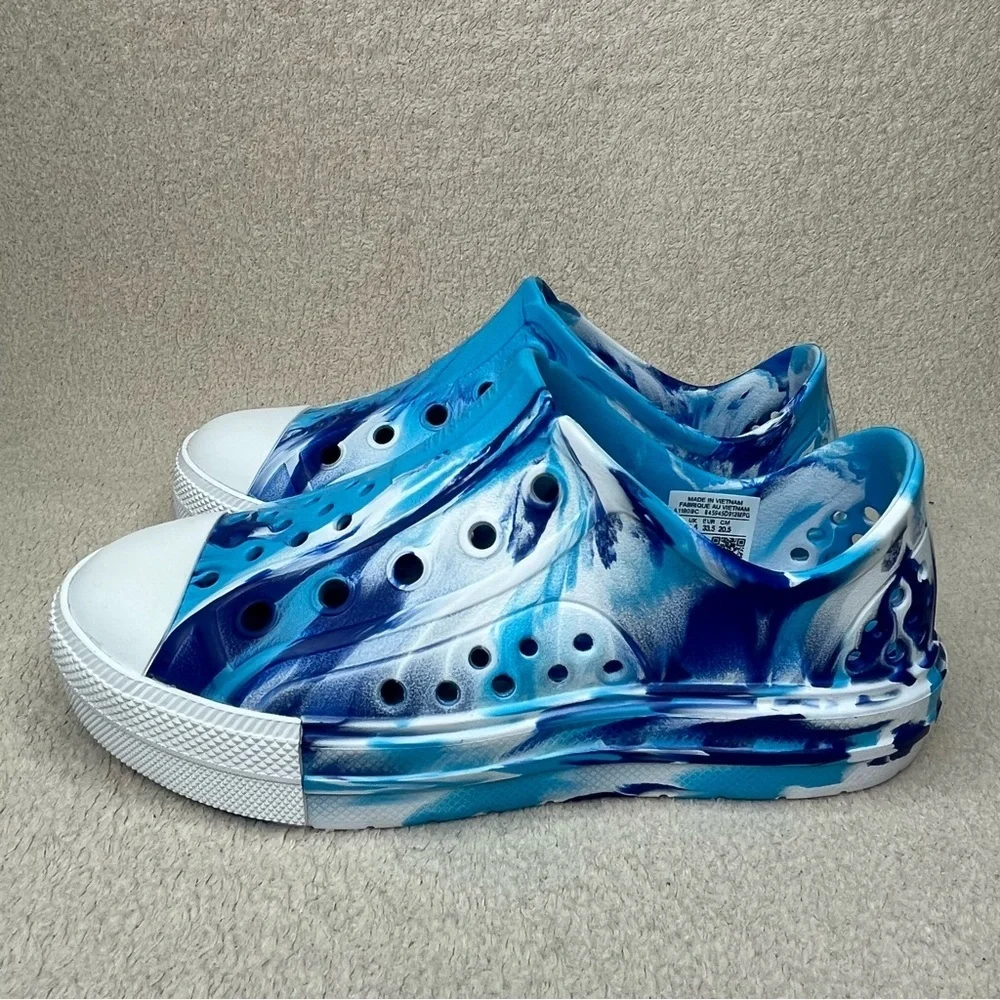 NEW Converse Chuck Taylor All Stars EVA Foam Slip On Sneaker Kids 2 Tie Dye Blue